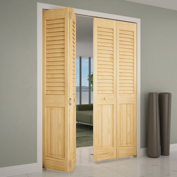 Frameport Louvered Manufactured Wood Painted BiFold Doors Wayfair